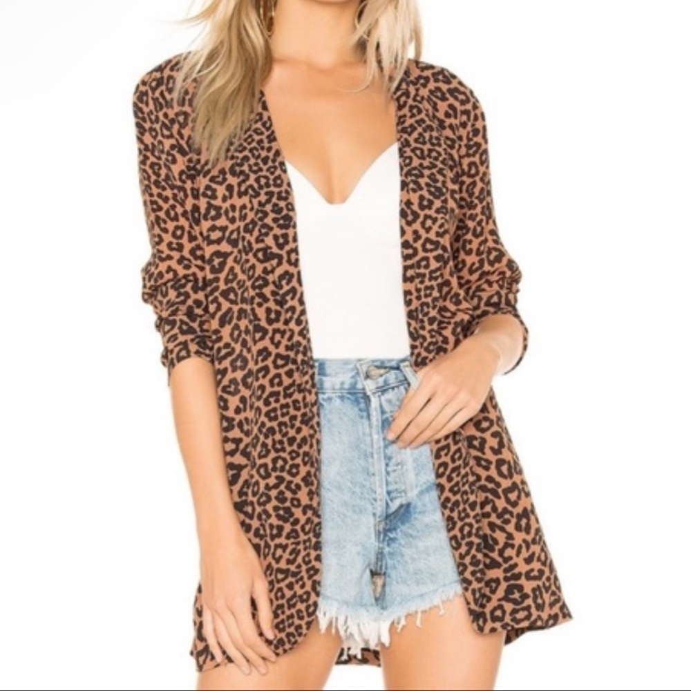 Beach Riot Animal Print Blazer Small